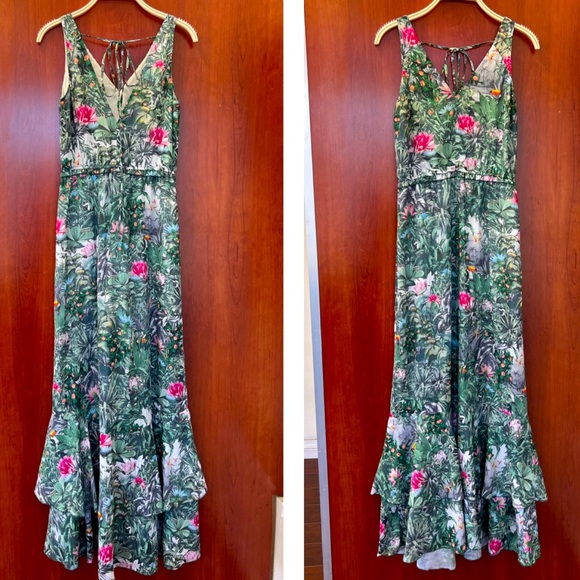 H&M Dresses & Skirts - H&M Conscious Collection Paradise Botanical Tropical Print Maxi Dress Size 6 A3